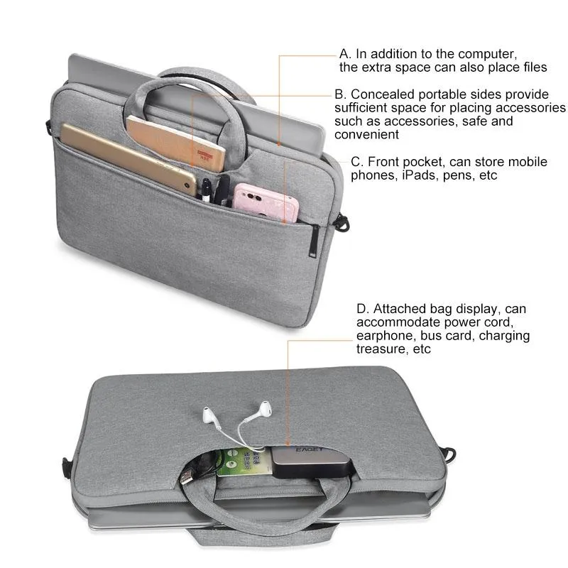 13.3 Inch Hidden Portable Strap One-shoulder Handbag - Waterproof Oxford Cloth