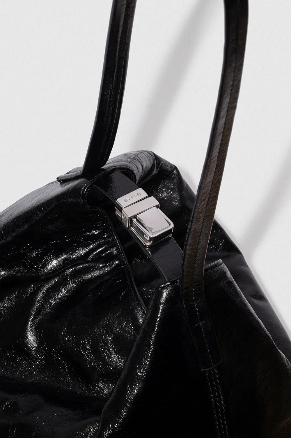 Bea Black Creased Leather