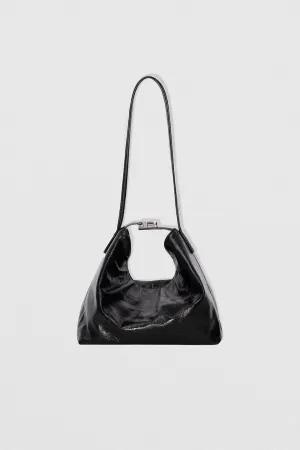 Bea Black Creased Leather