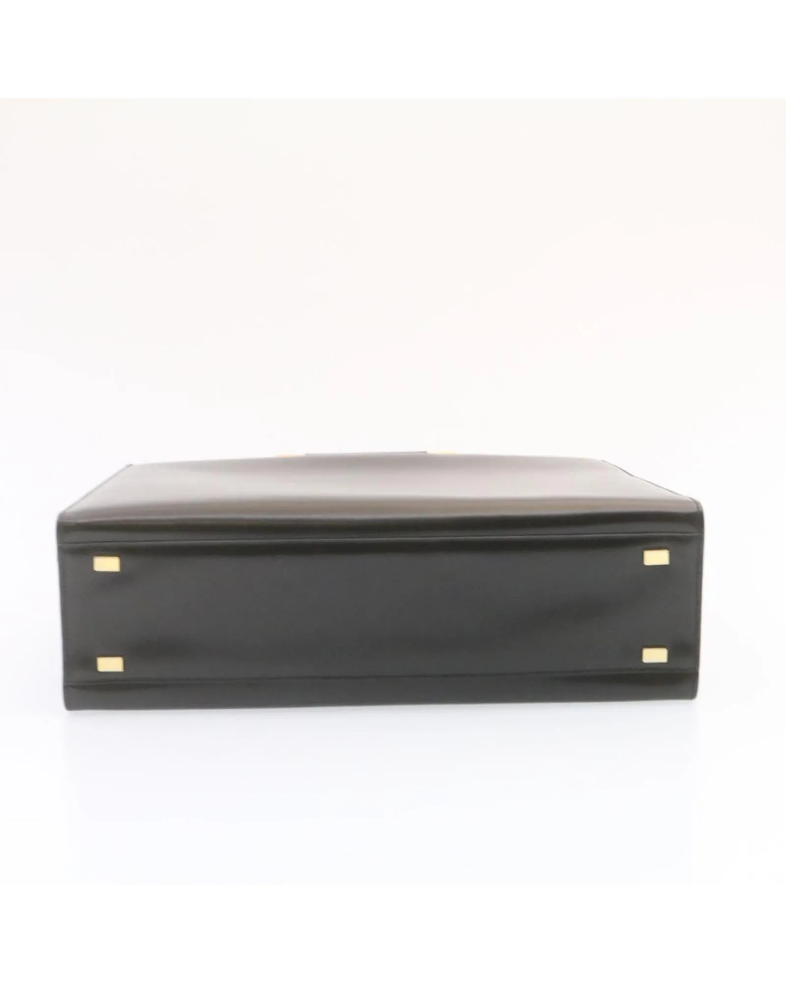 Black Gold Tone Leather 2way Hand Bag by CELINE