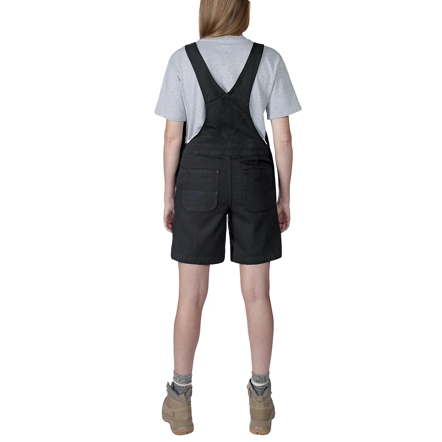 Carhartt Women's Rugged Flex Canvas Shortall Bib Black 106197-N33