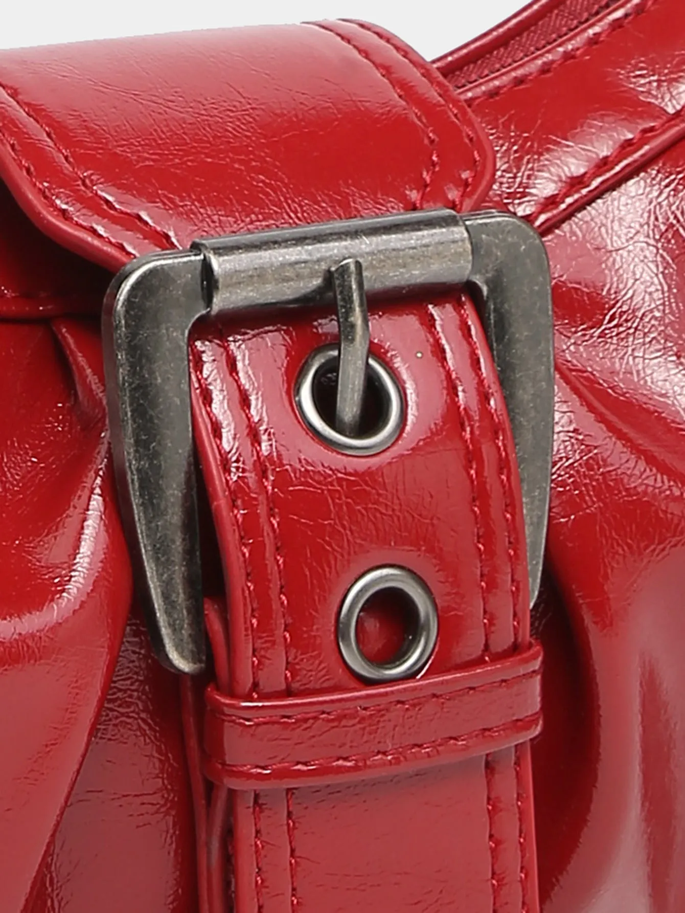 Cora Distressed Buckle Shoulder Bag