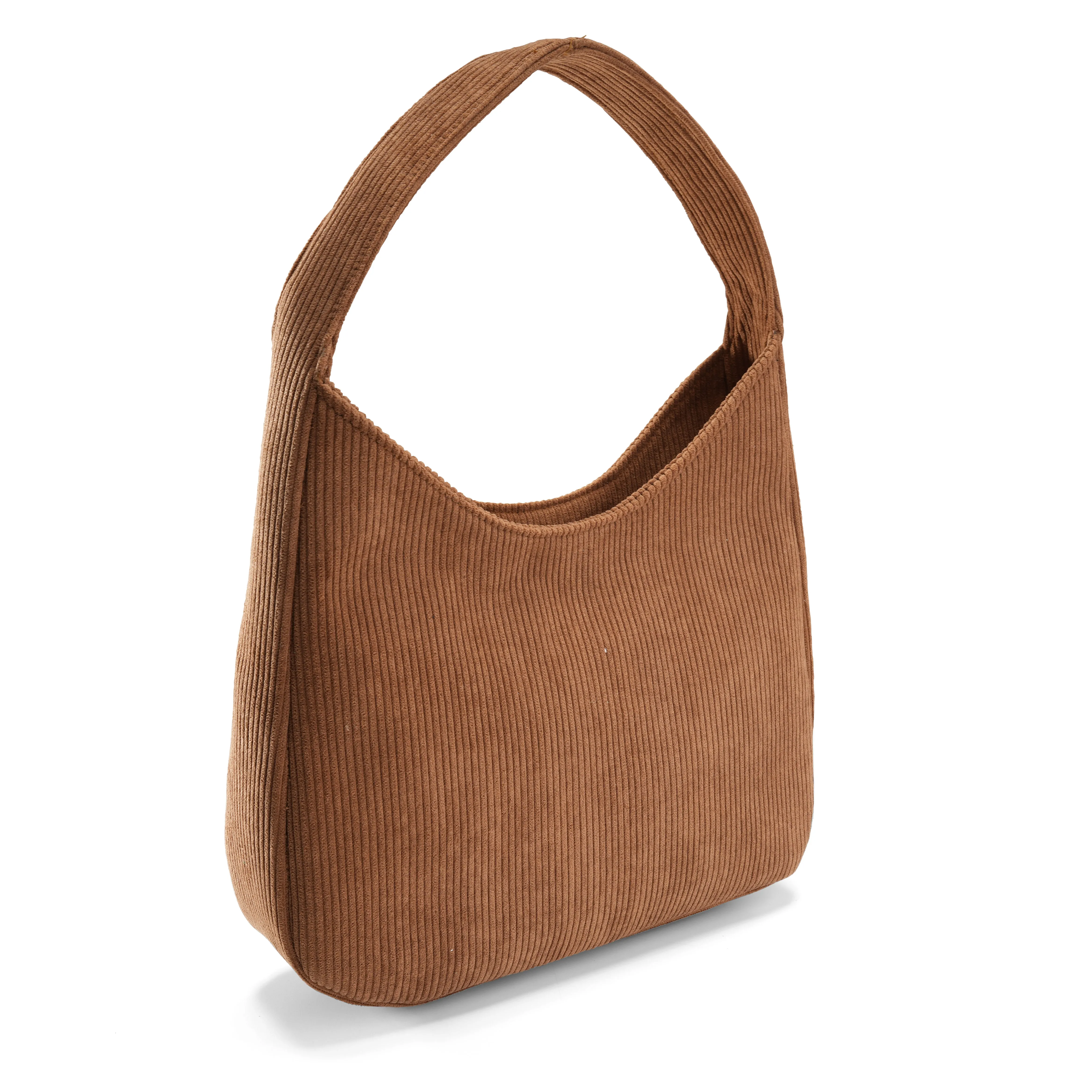 Corduroy Hobo Bag - Camel