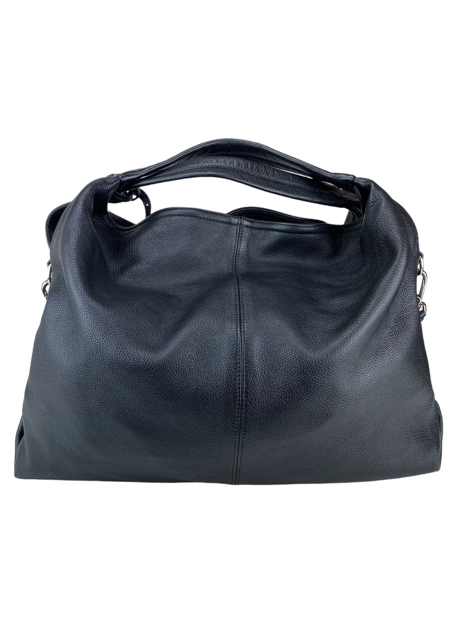 Furla Women's Slouchy Pebbled Leather Hobo Bag Black