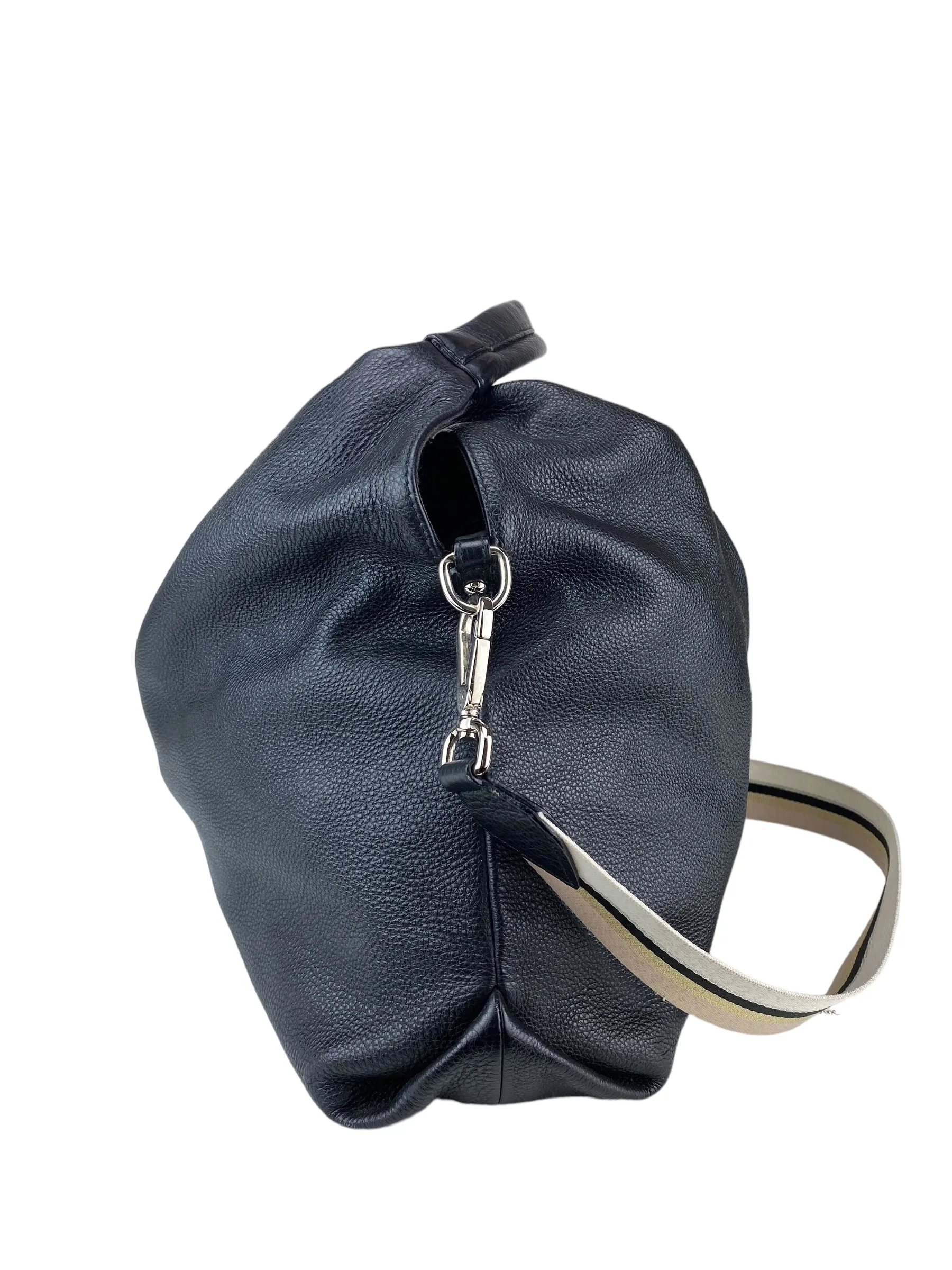 Furla Women's Slouchy Pebbled Leather Hobo Bag Black