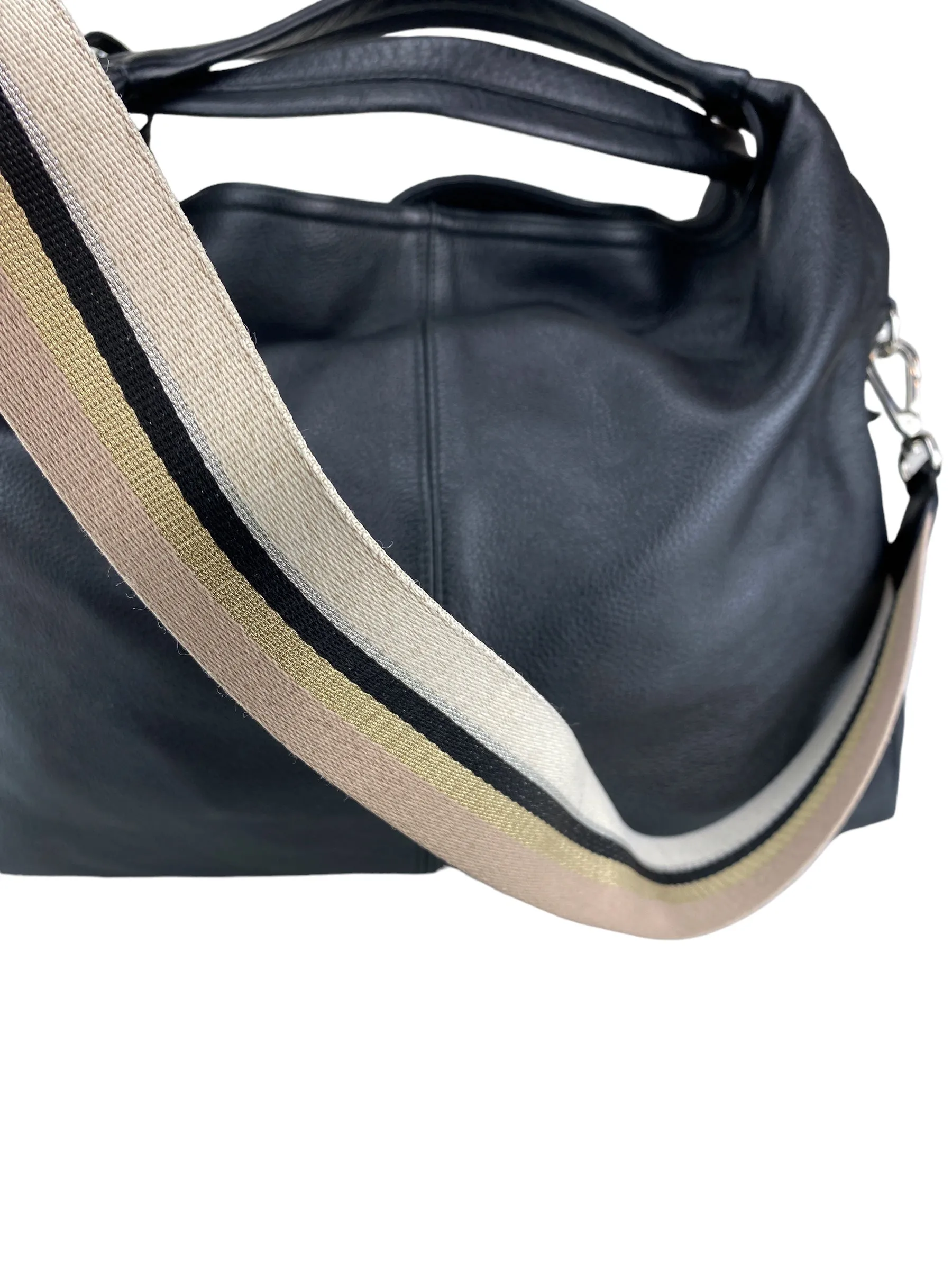 Furla Women's Slouchy Pebbled Leather Hobo Bag Black