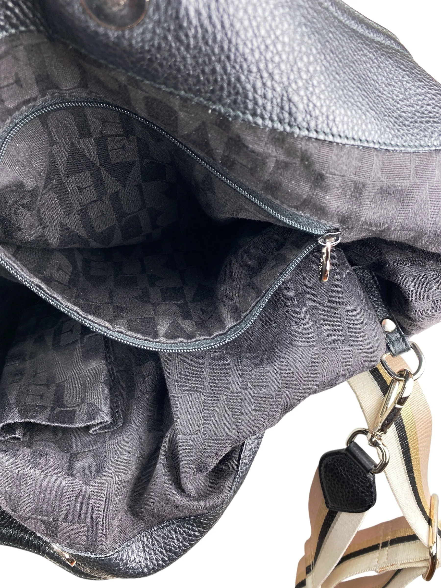 Furla Women's Slouchy Pebbled Leather Hobo Bag Black