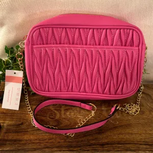 Hot Pink Crossbody Purse with Chain Strap