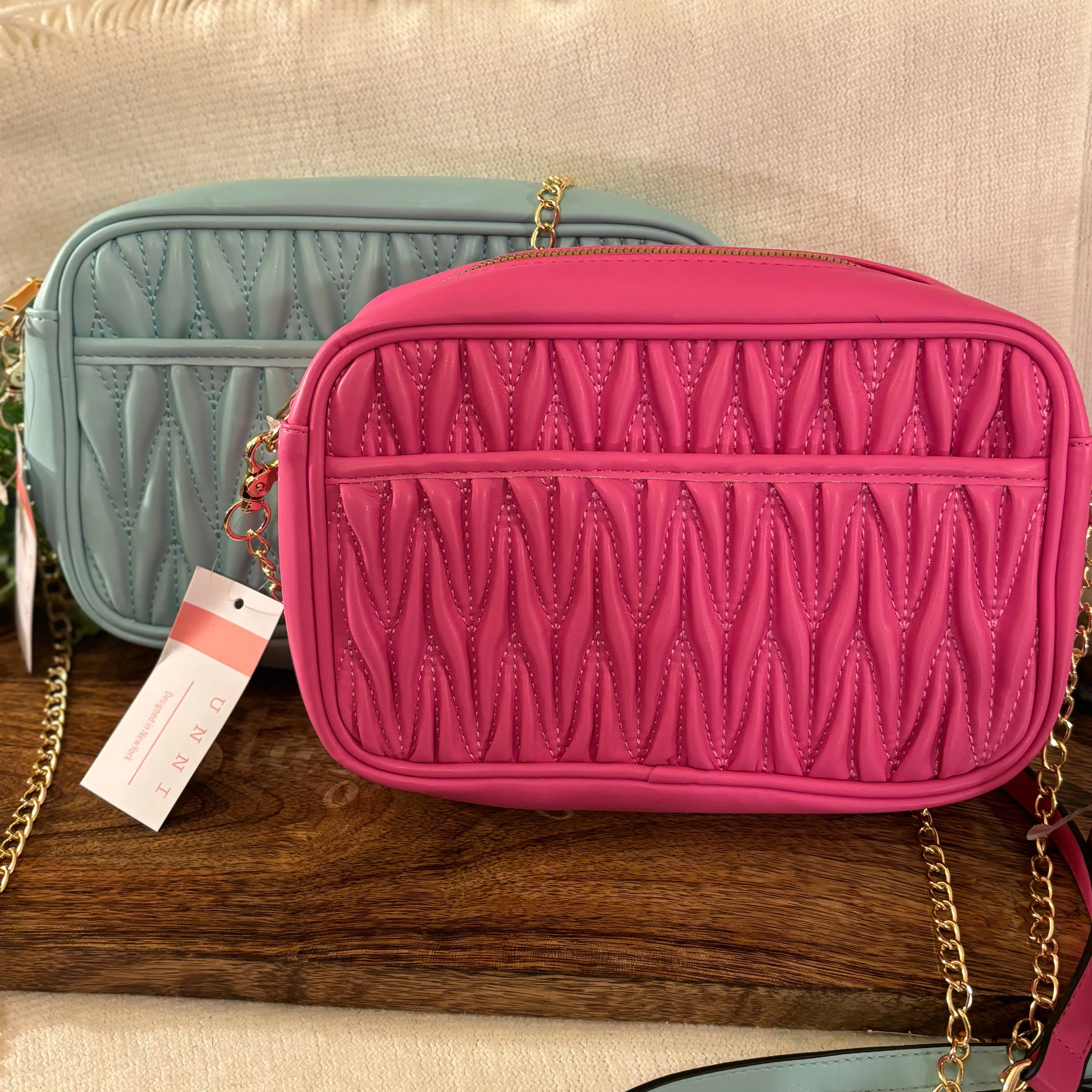 Hot Pink Crossbody Purse with Chain Strap