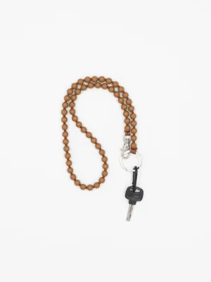 LONG KEYHOLDER - SMALL PERLEN - MOCCA