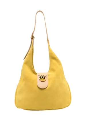 Mini Hobo Bag in Suede e Pelle
