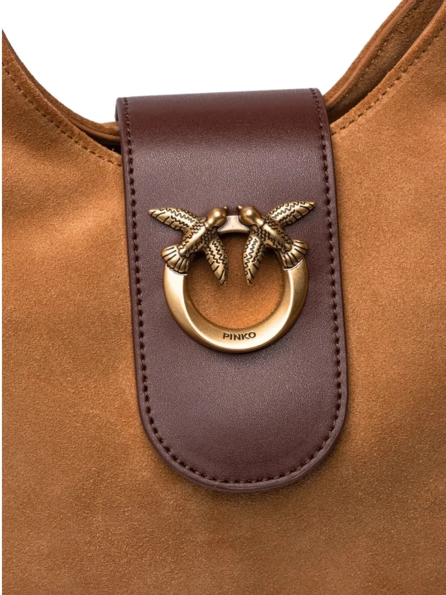 Mini Hobo Bag in Suede e Pelle