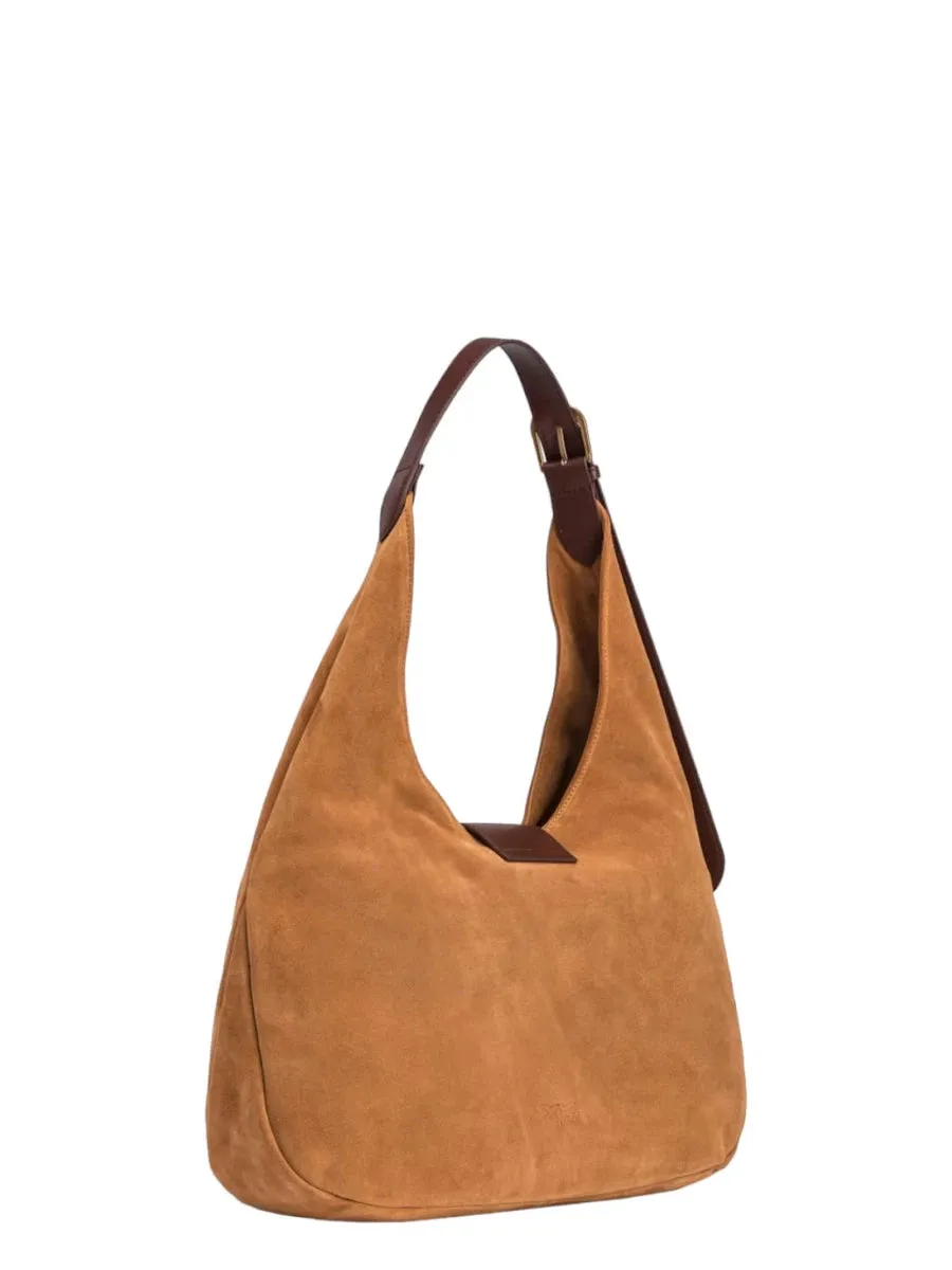 Mini Hobo Bag in Suede e Pelle