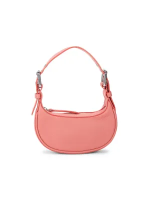 Mini Soho By Far leather hobo bag, pink