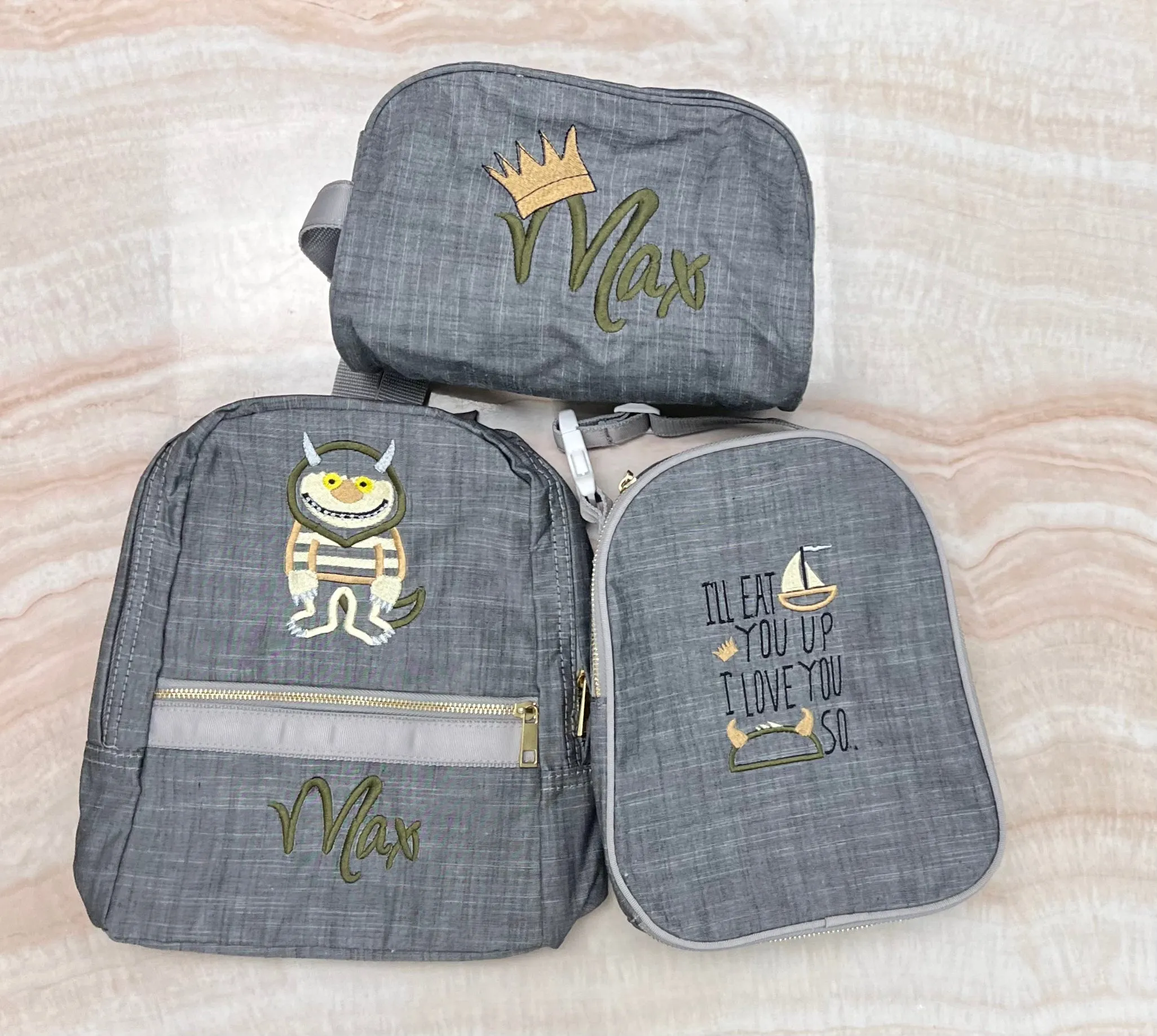 Personalized Chambray Grey Traveler