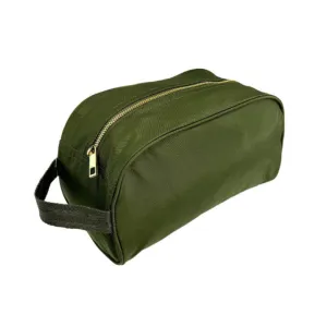 Personalized Nylon Olive Brass Traveler Pouch