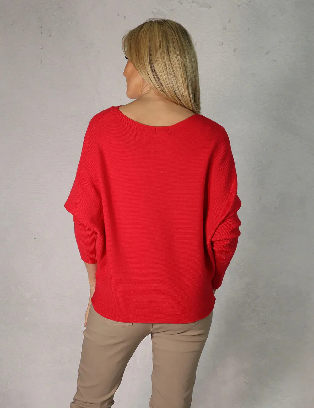 Ribbed Batwing Knit Navy