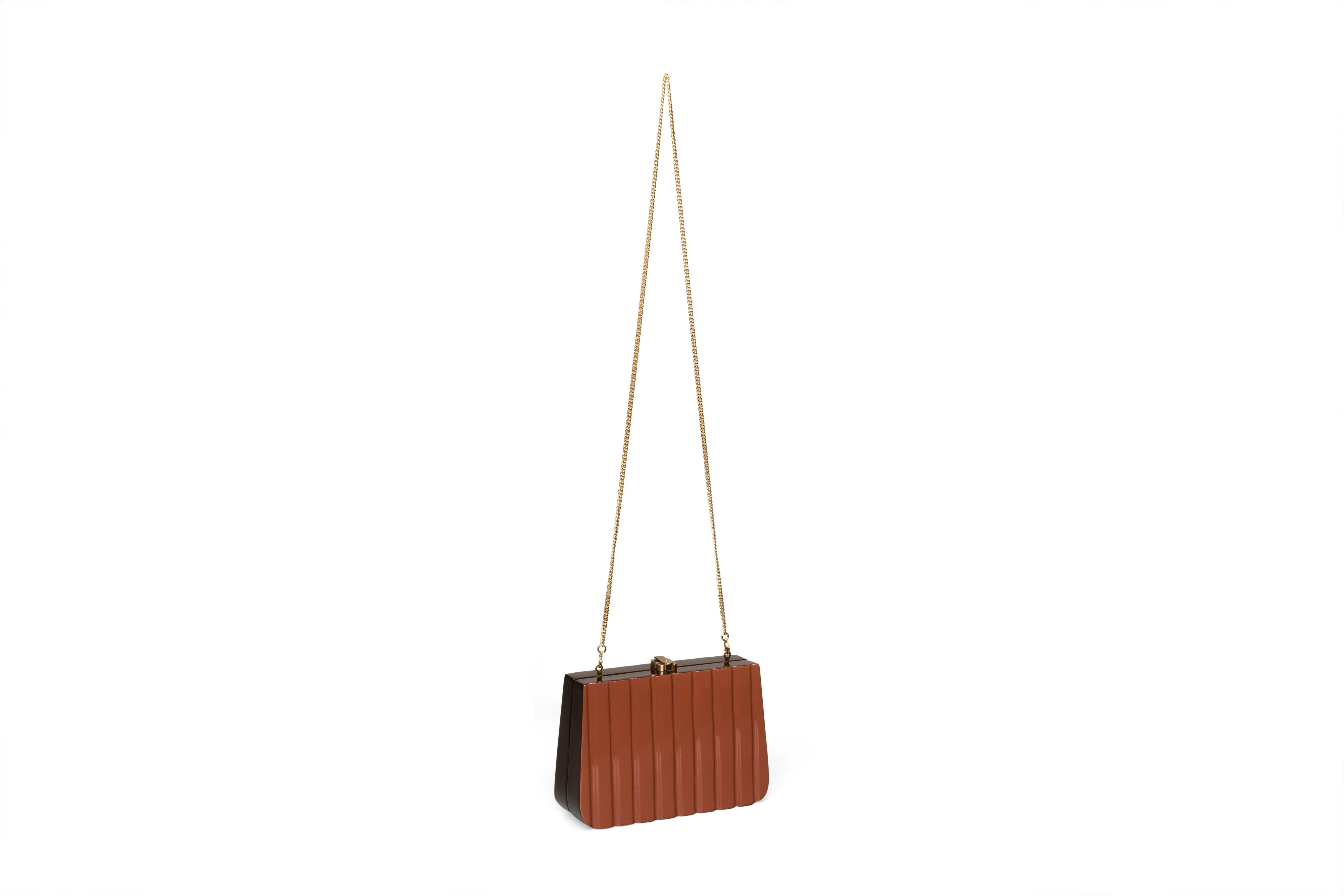 Ribbon Clutch Nutshell Brown