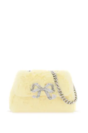 Self portrait faux fur 'the fluffy bow mini' bag