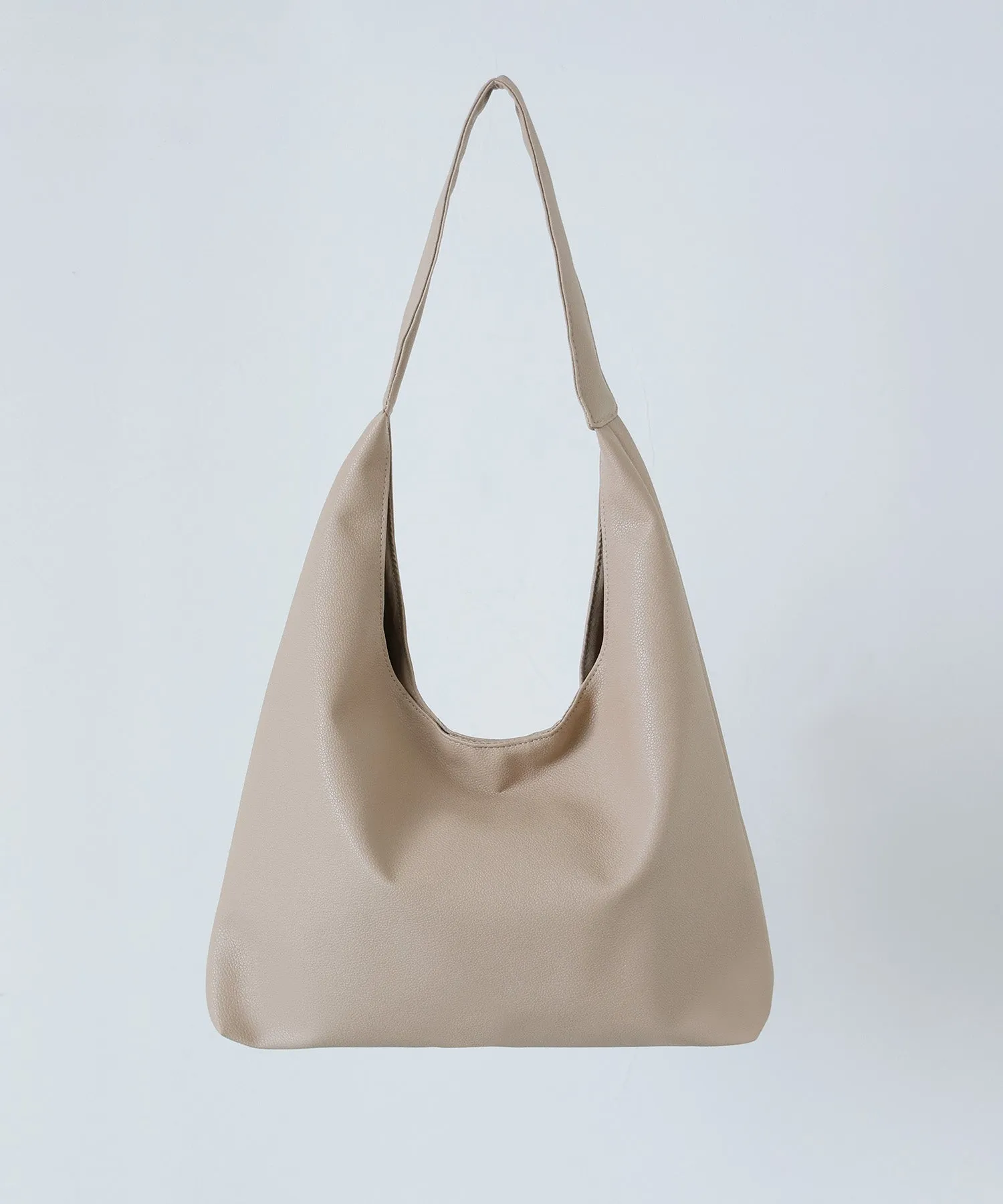 Soft faux leather one-handle tote bag