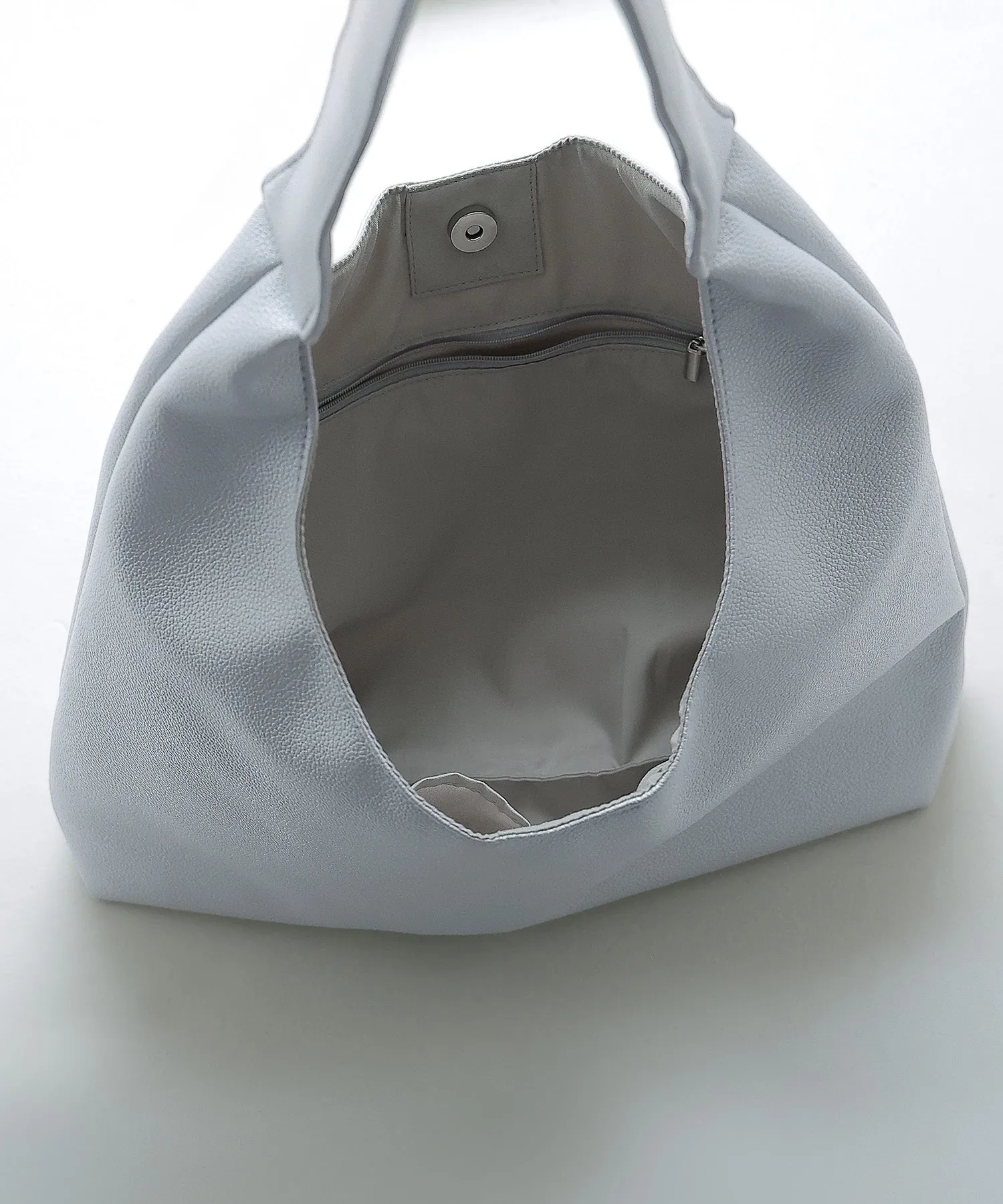 Soft faux leather one-handle tote bag