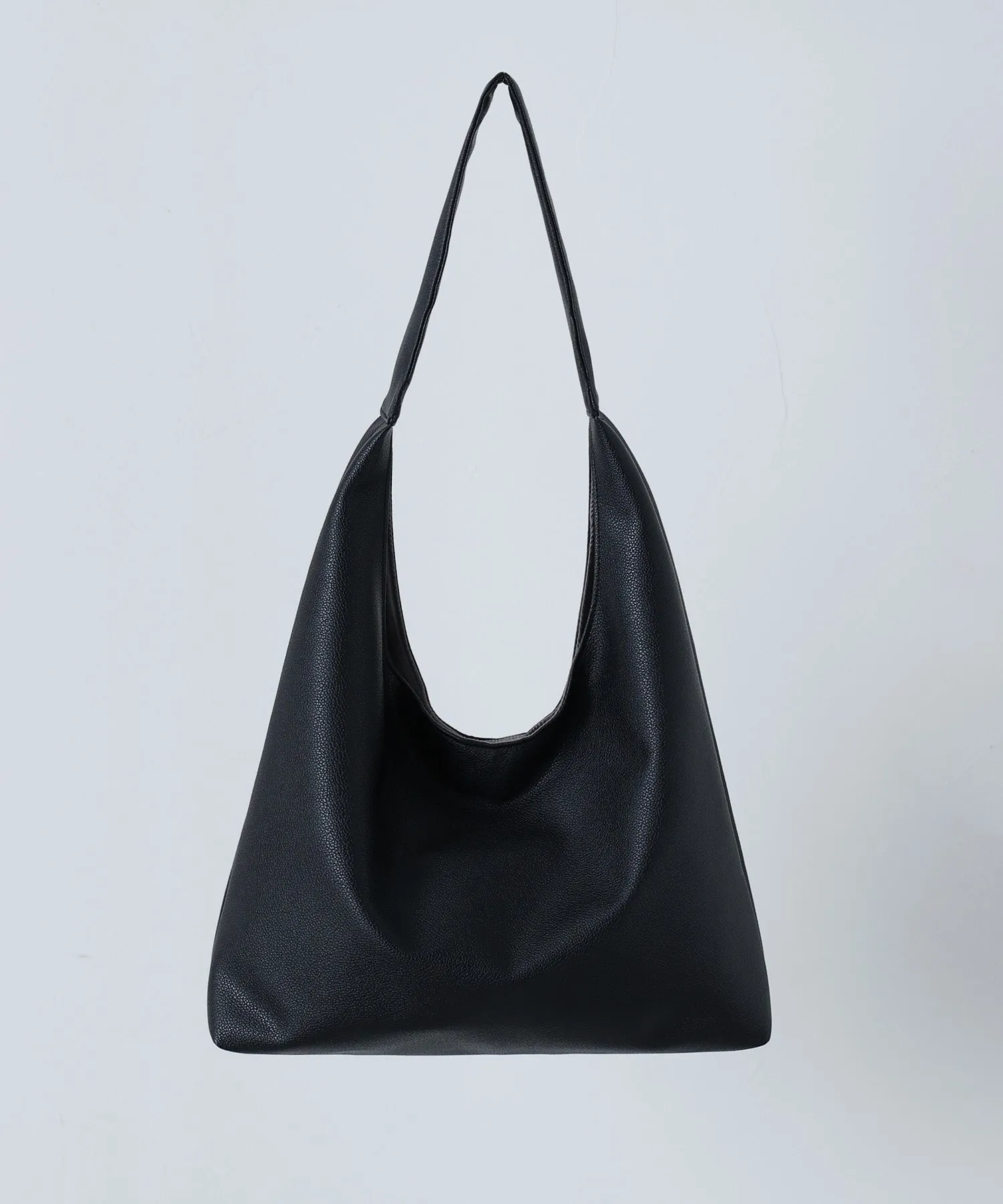 Soft faux leather one-handle tote bag