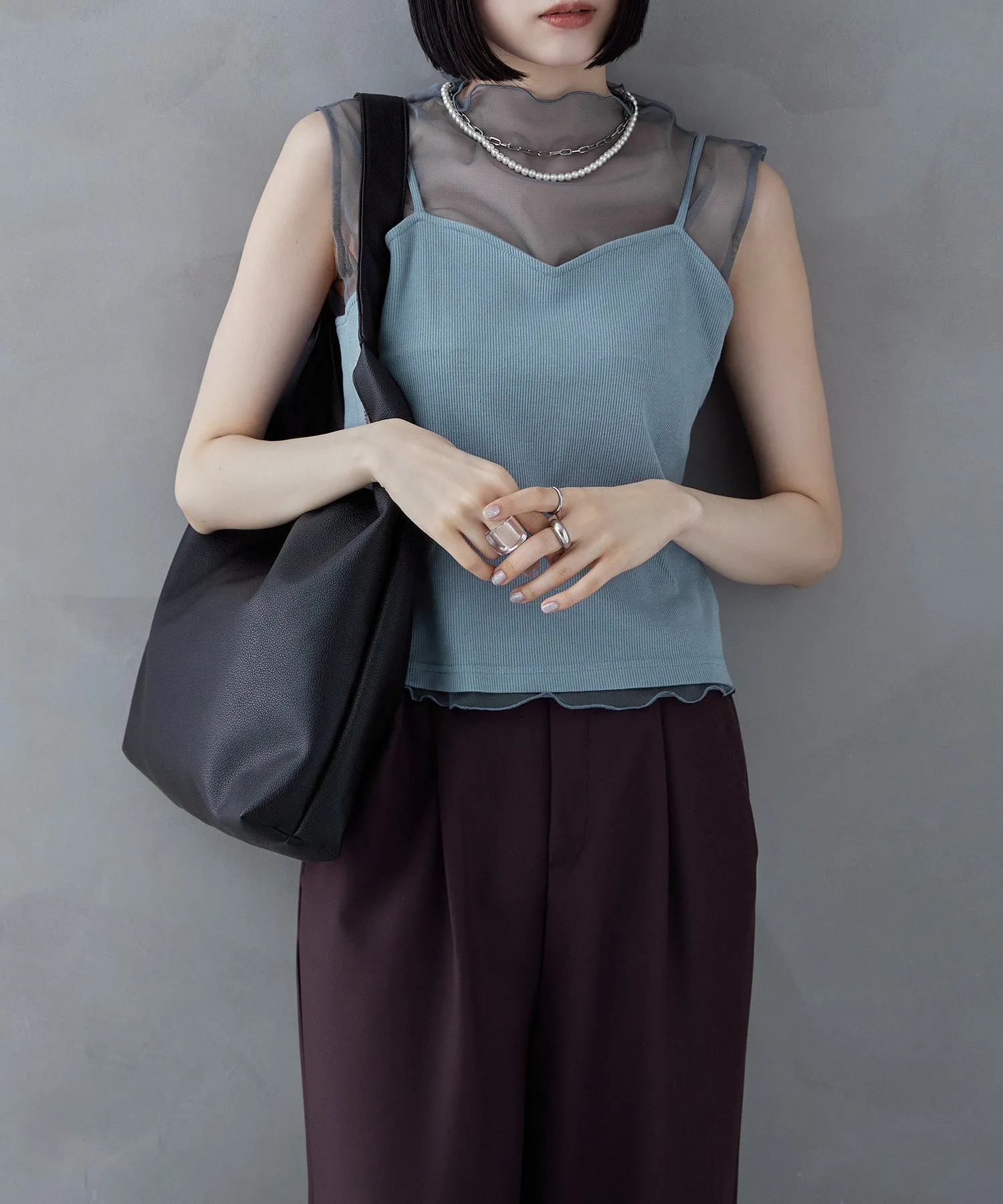 Soft faux leather one-handle tote bag