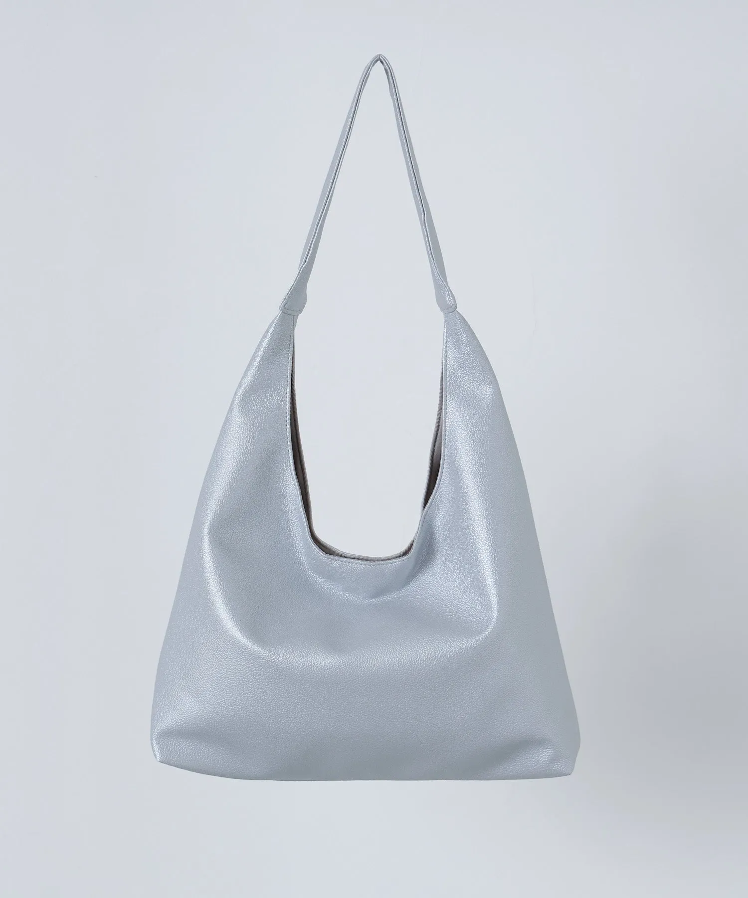 Soft faux leather one-handle tote bag