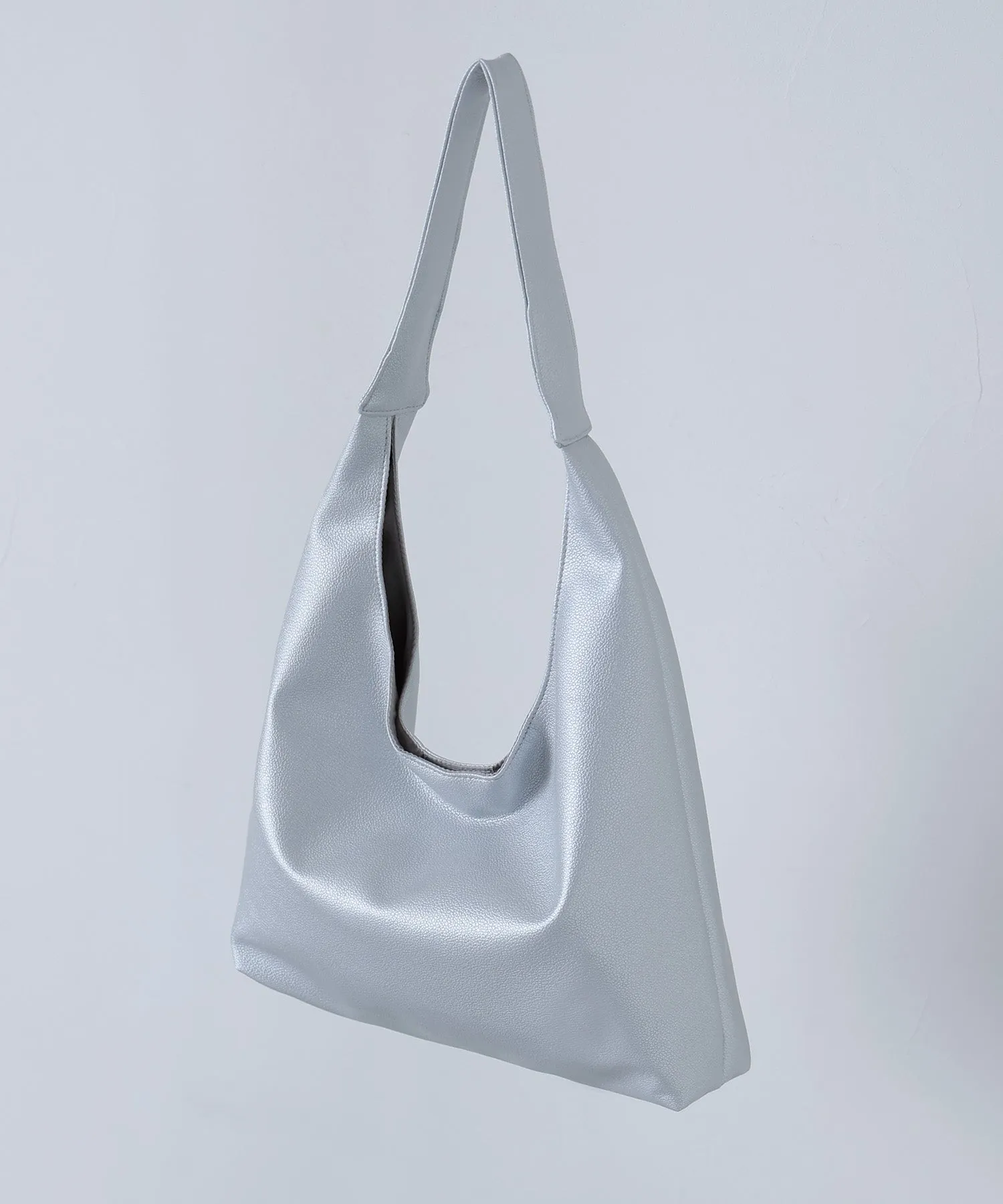 Soft faux leather one-handle tote bag
