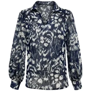 Triple Nine - Chiffon Top Tabby Navy - 6924