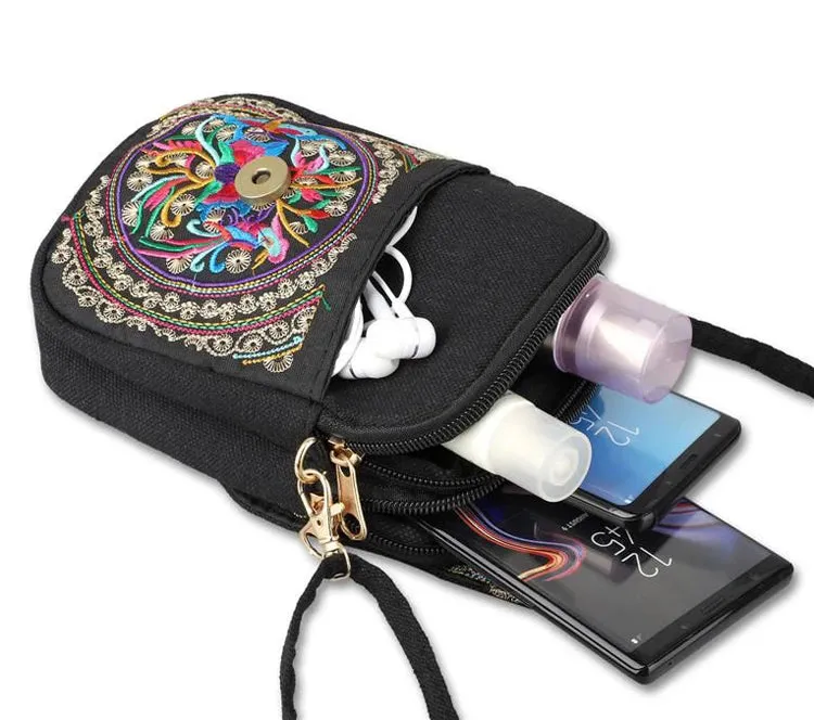 Women's Crossbody Bag with Flowers