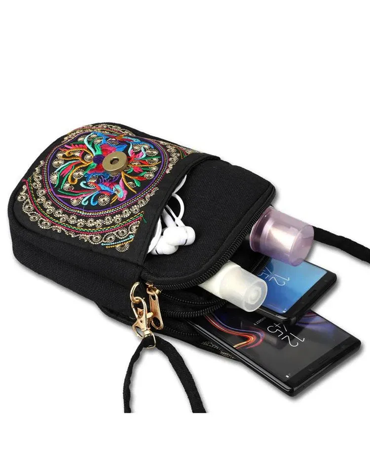 Women's Crossbody Bag with Flowers
