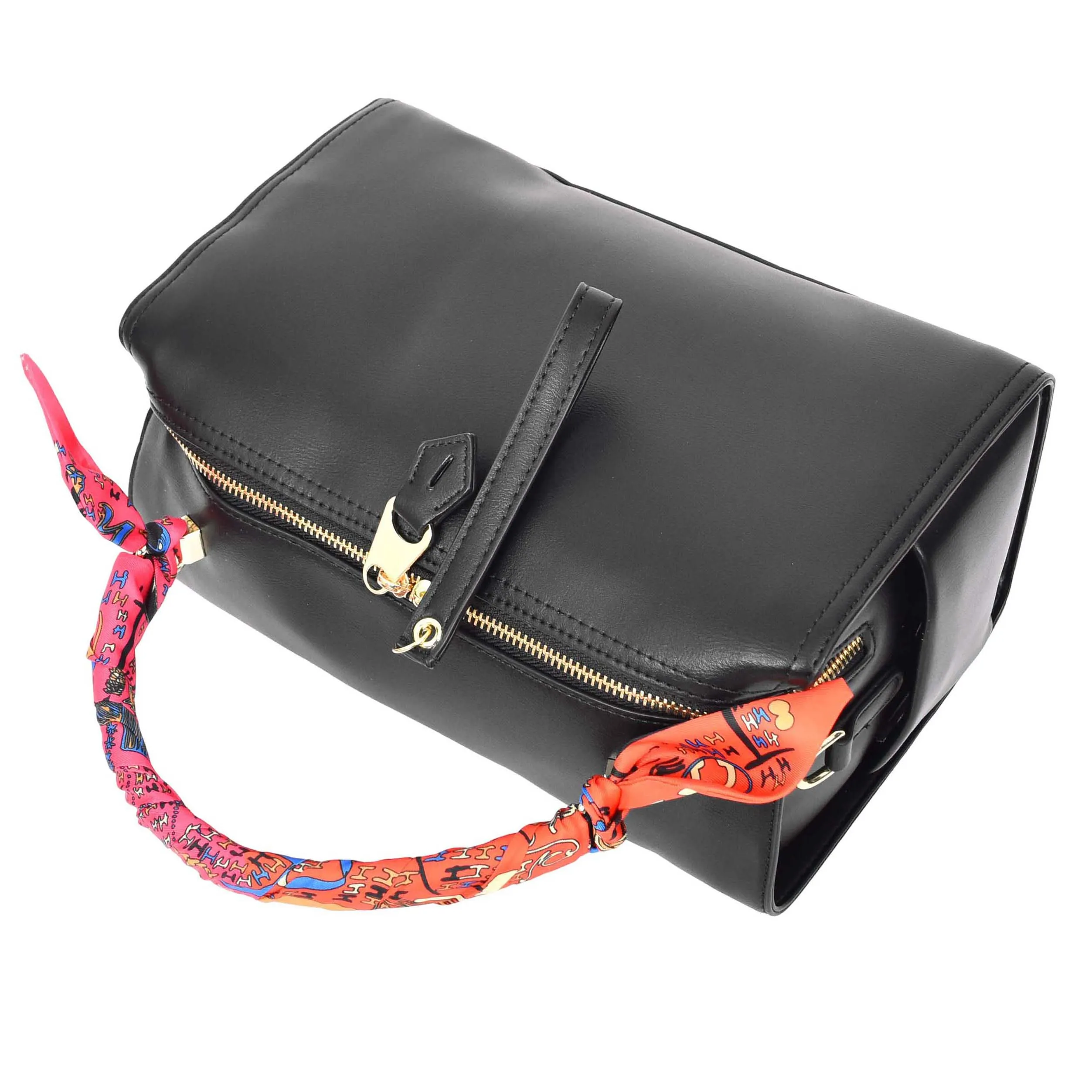 Women's Faux Leather Handbag Cross Body Casual Fashion Barrel Bag A890 Black