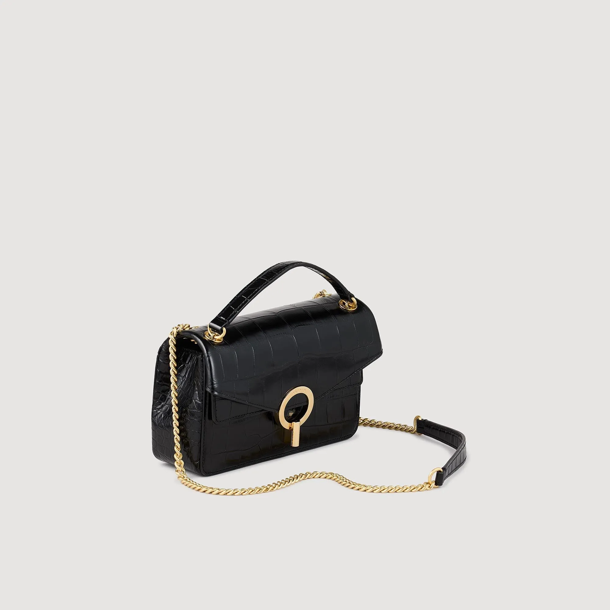 Yza Pm Mock Croc Leather Yza Bag Black