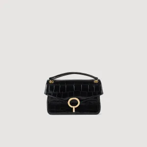 Yza Pm Mock Croc Leather Yza Bag Black